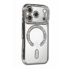 Mey İthalat®   iPhone 17 Pro Joke Simli Magneticsafe Kılıf - Gümüş