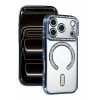 Mey İthalat®   iPhone 17 Pro Joke Simli Magneticsafe Kılıf - Mavi