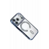 Mey İthalat®   iPhone 17 Pro Joke Simli Magneticsafe Kılıf - Mavi