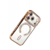Mey İthalat®   iPhone 17 Pro Joke Simli Magneticsafe Kılıf - Turuncu