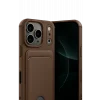 Mey İthalat®   iPhone 17 Pro Kelvin Kartvizitli Silikon - Kahverengi