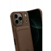 Mey İthalat®   iPhone 17 Pro Kelvin Kartvizitli Silikon - Kahverengi