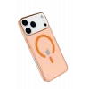 Mey İthalat®   iPhone 17 Pro Kılıf Pc Real Magsafe Kapak - Turuncu