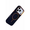 Mey İthalat®   iPhone 17 Pro Luno Deri Magsafe Kapak - Mavi