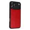 Mey İthalat®   iPhone 17 Pro Max Aras Deri Kapak - Kırmızı