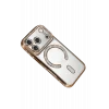 Mey İthalat®   iPhone 17 Pro Max Joke Simli Magneticsafe Kılıf - Gold