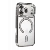 Mey İthalat®   iPhone 17 Pro Max Joke Simli Magneticsafe Kılıf - Gümüş