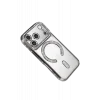 Mey İthalat®   iPhone 17 Pro Max Joke Simli Magneticsafe Kılıf - Gümüş