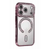 Mey İthalat®   iPhone 17 Pro Max Joke Simli Magneticsafe Kılıf - Pembe