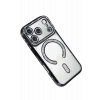 Mey İthalat®   iPhone 17 Pro Max Joke Simli Magneticsafe Kılıf - Siyah