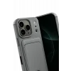 Mey İthalat®   iPhone 17 Pro Max Kelvin Kartvizitli Silikon - Gri