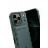Mey İthalat®   iPhone 17 Pro Max Kelvin Kartvizitli Silikon - Koyu Yeşil