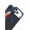 Mey İthalat®   iPhone 17 Pro Montreal Yüzüklü Silikon Kapak - Lacivert