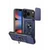 Mey İthalat®   iPhone 17 Pro Pars Lens Yüzüklü Silikon - Lacivert