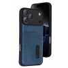 Mey İthalat®   iPhone 17 Pro Sara Kartvizitli Deri Kılıf - Lacivert