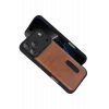 Mey İthalat®   iPhone 17 Pro Sara Kartvizitli Deri Kılıf - Taba
