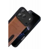 Mey İthalat®   iPhone 17 Pro Sara Kartvizitli Deri Kılıf - Taba