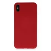 Mey İthalat®   iPhone X Kılıf Nano içi Kadife Silikon - Kırmızı