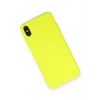 Mey İthalat®   iPhone X Kılıf Nano içi Kadife Silikon - Sarı
