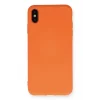 Mey İthalat®   iPhone X Kılıf Nano içi Kadife Silikon - Turuncu
