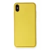 Mey İthalat®   iPhone XS Max Kılıf Coco Deri Silikon Kapak - Sarı