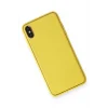 Mey İthalat®   iPhone XS Max Kılıf Coco Deri Silikon Kapak - Sarı