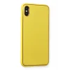 Mey İthalat®   iPhone XS Max Kılıf Coco Deri Silikon Kapak - Sarı