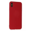 Mey İthalat®   iPhone XS Max Kılıf Nano içi Kadife Silikon - Kırmızı