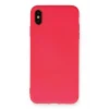 Mey İthalat®   iPhone XS Max Kılıf Nano içi Kadife Silikon - Koyu Pembe