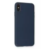 Mey İthalat®   iPhone XS Max Kılıf Nano içi Kadife Silikon - Lacivert