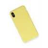 Mey İthalat®   iPhone XS Max Kılıf Nano içi Kadife Silikon - Mat Sarı