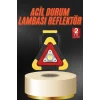 Mey İthalat® Işıklı İkaz Lambası Reflektör Şarjlı Işıklı Üçgen LED Acil Durum Feneri