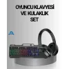 Mey İthalat® Işıklı  Klavye Mouse ve Bluetooth Kulaklık Seti Türkçe Q USB