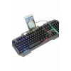 Mey İthalat® Işıklı  Q Klavye Mouse Seti Siyah Gaming  Klavye