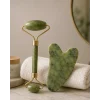 Mey İthalat® Jade Roller ve Gua Sha Taşı Yüz Bakım Masaj Seti
