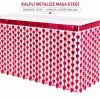 Mey İthalat® Kalpli Metalize Masa Eteği Kırmızı 75x300 cm