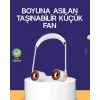 Mey İthalat® Katlanabilir Asılabilir Mini Fan USB Şarjlı 3 Kademeli Sessiz
