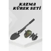 Mey İthalat® Katlanabilir Kamp Küreği Küçük Kazma Kürek Seti Pusulalı