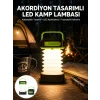 Mey İthalat® Katlanabilir Kamp Lambası Akordiyon Lamba Şarjlı 3 Kademeli Solar Yeni Nesil