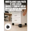 Mey İthalat® Kilitsiz 4 cm Tekerlek Ayak 4’lü Set Sessiz ve Dayanıklı