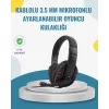 Mey İthalat® Kırmızı Kulaklık Stereo Mikrofonlu Dayanıklı Örgü Kablolu