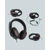 Mey İthalat® Kırmızı Kulaklık Stereo Mikrofonlu Dayanıklı Örgü Kablolu