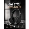 Mey İthalat® Kulak Üstü Kablosuz Bluetooth Kulaklık Gürültü Önleyici Ayarlanabilir