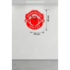 Mey İthalat® Manchester United Logolu Ahşap Duvar Saati - 40x40 cm Taraftar Hediyesi