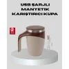 Mey İthalat® Manyetik Karıştırıcı Kupa USB Şarjlı Otomatik Karıştırma Çift Katmanlı