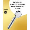 Mey İthalat® Masaj ve Yağmur Modlu Çok İşlevli Paslanmaz Çelik Duş Başlığı