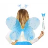 Mey İthalat® Mavi Erkek-Kız Seti – 50 cm Kanadı, Taç ve Asa