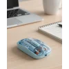 Mey İthalat® Mavi Kablosuz Mouse Bluetooth ve USB Çift Mod Bağlantılı
