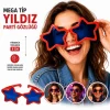 Mey İthalat® Mega Tip Yıldız Parti Gözlüğü Kırmızı Renk