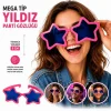 Mey İthalat® Mega Tip Yıldız Parti Gözlüğü Pembe Renk